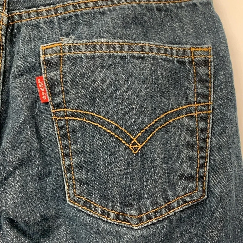 Levis 514 Straight Leg Boys Jeans Dark Wash Denim Size 12 Regular 26x26 Blue‎